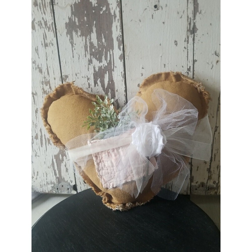 Handmade Fabric Heart Pillow